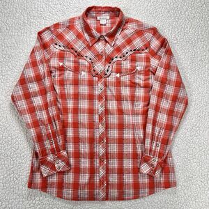 Ariat Plaid Pearl Snap Western Shirt Women’s XL Studded Cowboy Western Rodeo
